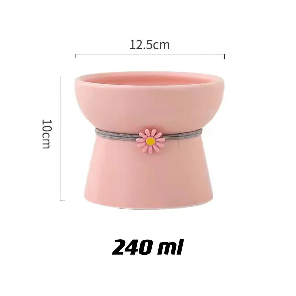 Ceramic Cat Bowl – Non Slip Small Feeding Dish | Durable Scratch Resistant Pet Bowl