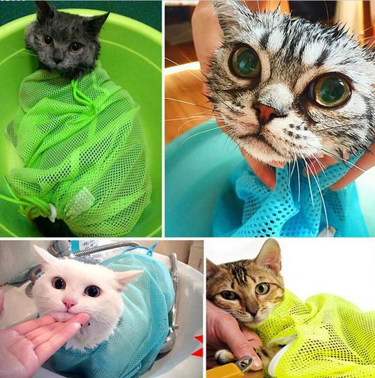 Cat Grooming Bag – Multifunctional Mesh Wash & Pet Nail Trimming Pouch
