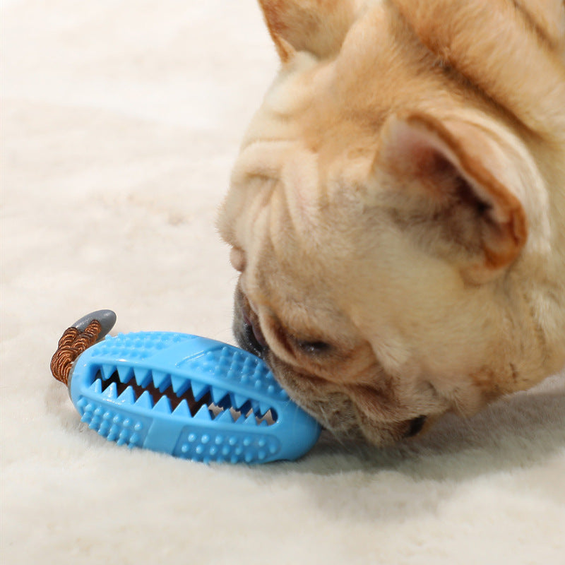 Pup Toothbrush - Dual Sided Bristles Rubber Dog Toothbrush with Toothpaste Reservoir