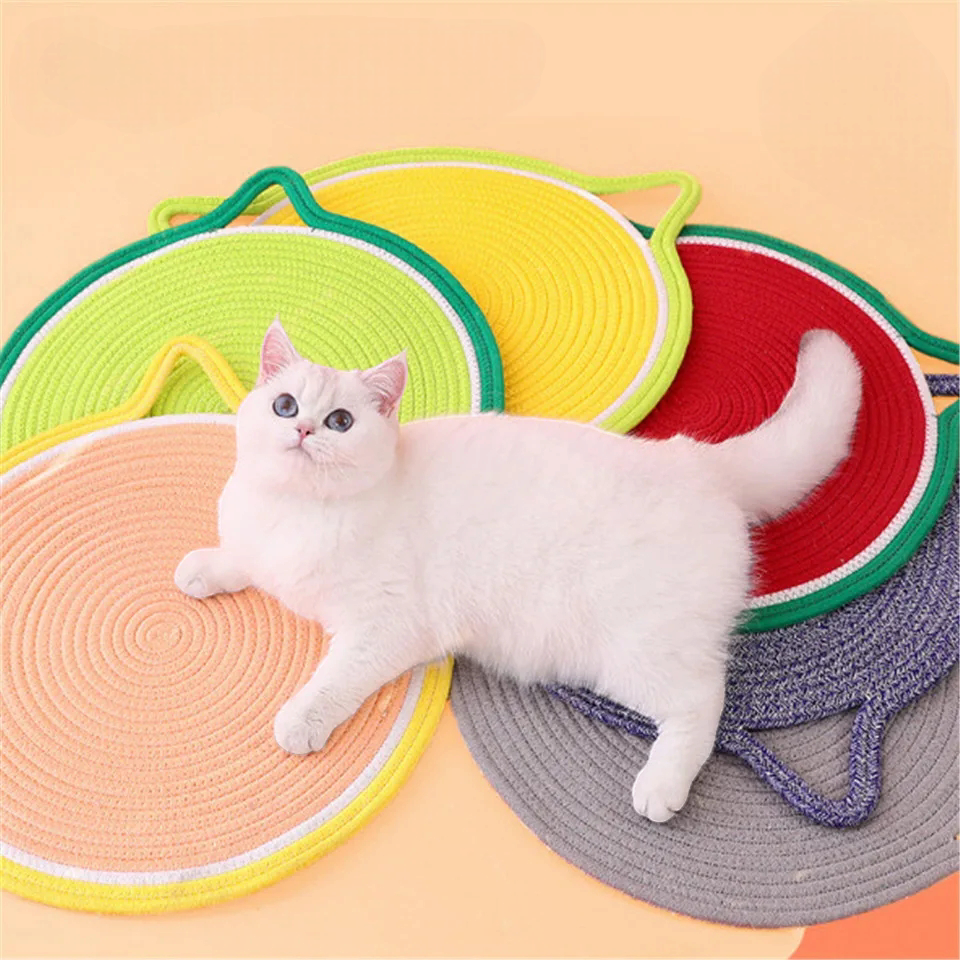Hemp Rope Cat Scratcher - Handmade Durable Cat Scratching Board for Claw Protection