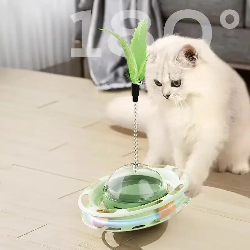 Cat Toy Roly-poly Toy Can Leak Food with Cat Teaser Self Pleasure and Interactive Toy Detachable and Washable Pet Supplies