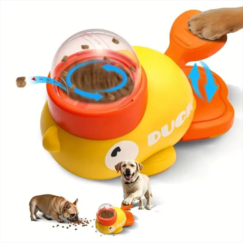 Yellow Duck-Shaped Interactive Cat Treat Dispenser Durable Plastic Training dogToy Puzzle Slow Feeder Dog Entertainment Toy