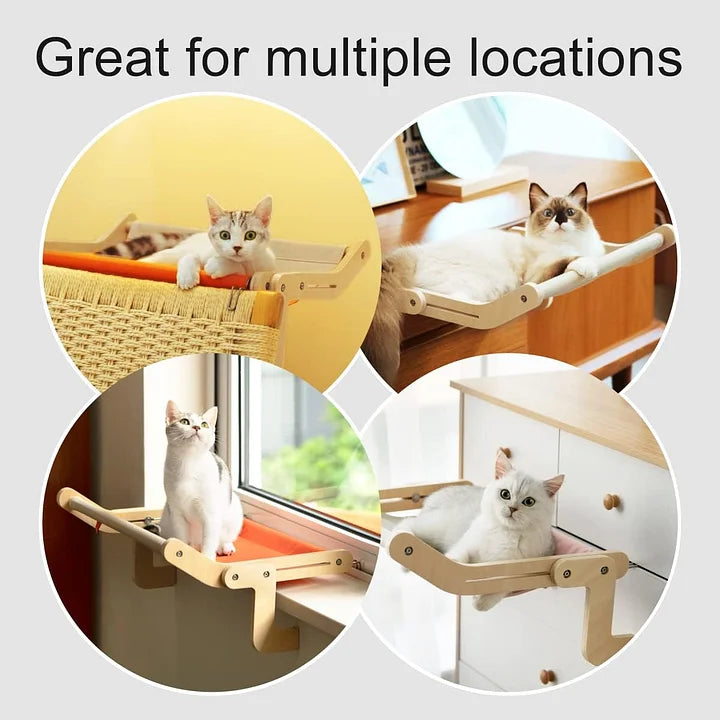 Cat Window Perch - Cozy Side Bed Shelf for Indoor Cats | Easy Install Cat Resting Spot