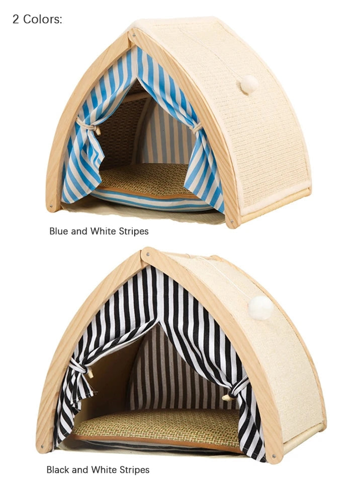 Cat House Tent with Sisal Scratcher - Durable Indoor Cat Shelter & Cozy Hideaway