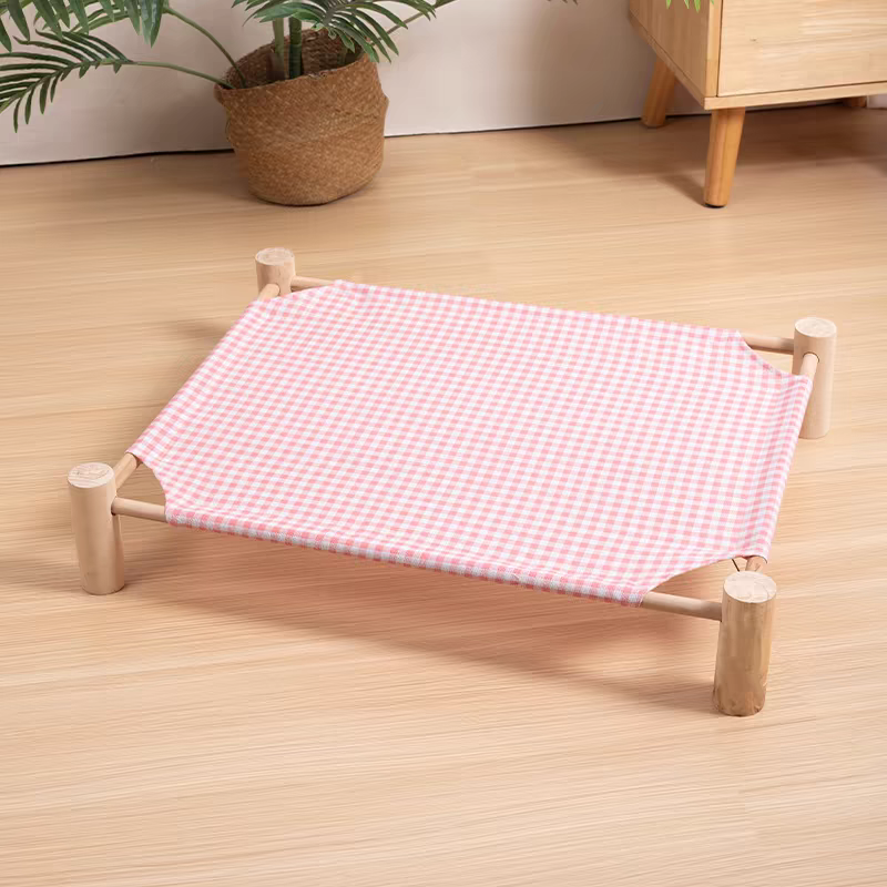 Wooden Dog Bed | Portable Dog Cot Raised Outdoor Camp Bed for Summer Comfort