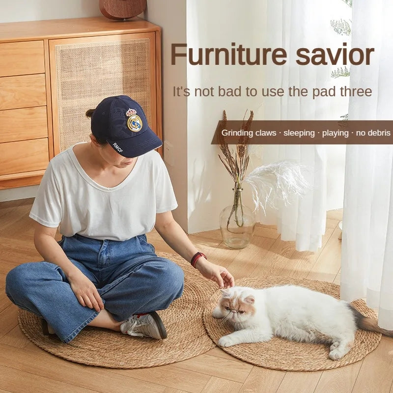 Cat Scratching Mat - Handmade Summer Cooling Cat Sleep Mat with Natural Fibers
