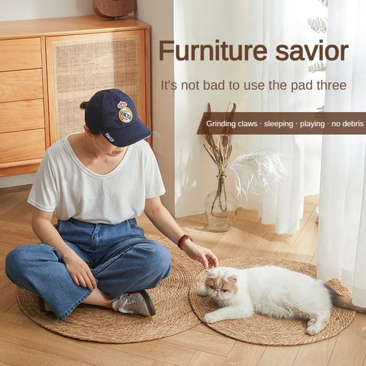 Cat Scratching Mat - Handmade Summer Cooling Cat Sleep Mat with Natural Fibers
