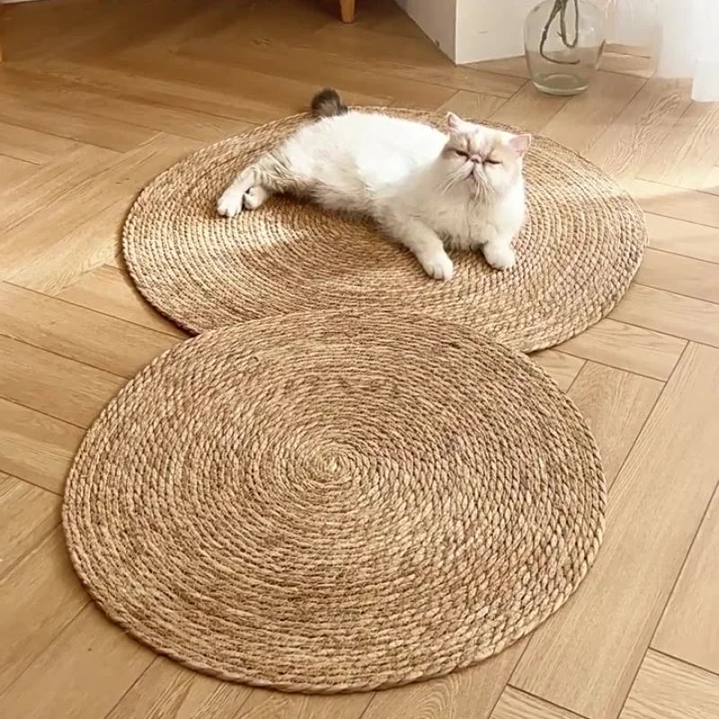 Cat Scratching Mat - Handmade Summer Cooling Cat Sleep Mat with Natural Fibers