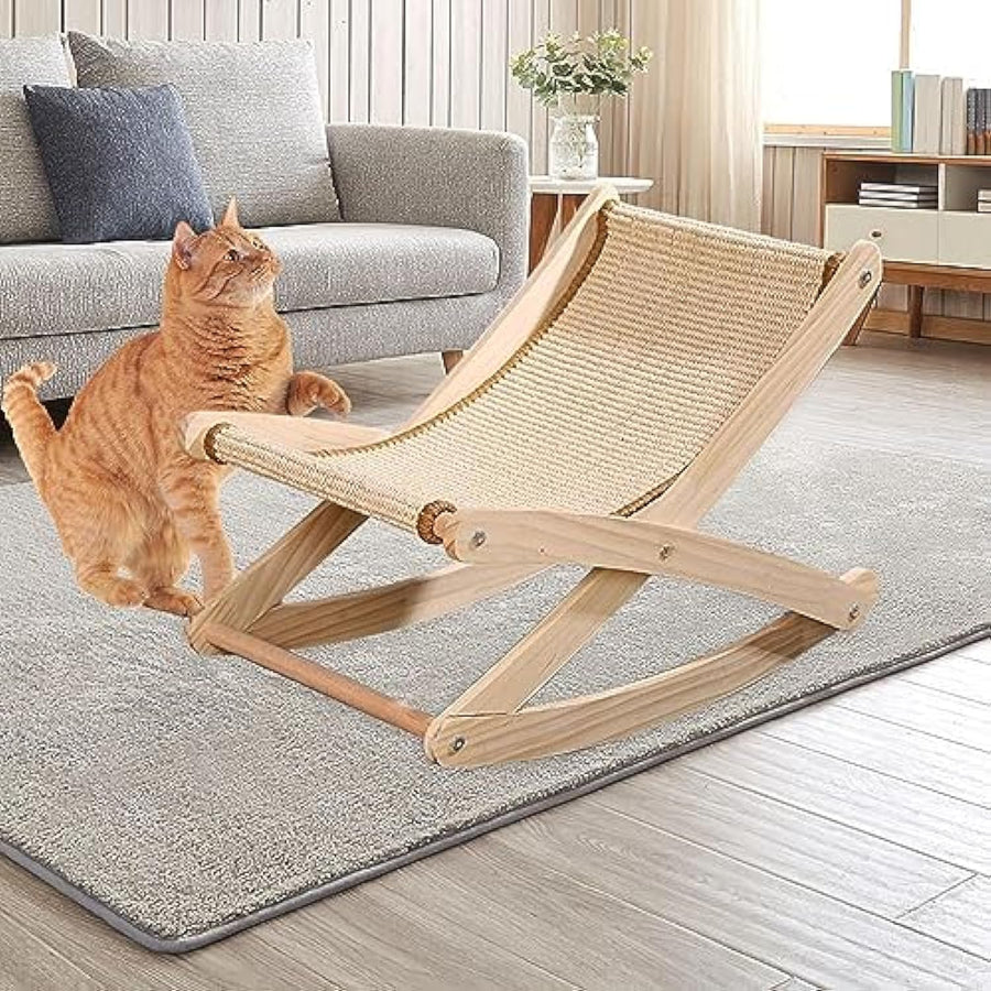 Cat Sisal Chair - Durable Rocking Cat Furniture With Natural Scratch Resistant Material