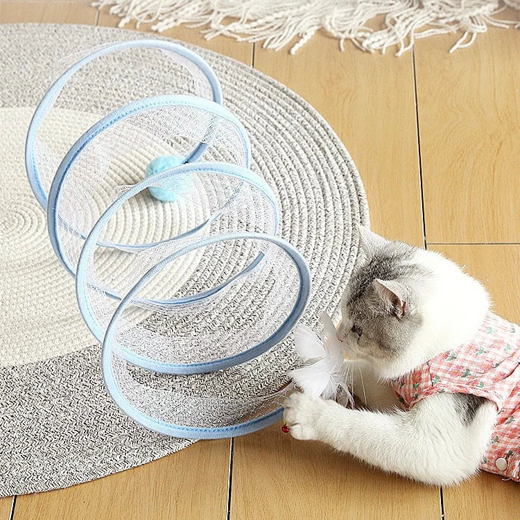 Folding Cat Tunnel – Durable Pet Toy Tunnel For Indoor Cat Playground