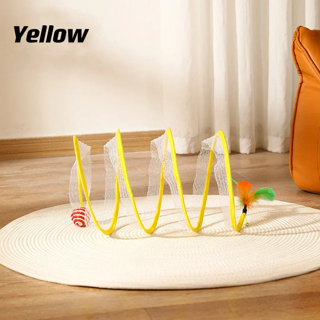 Folding Cat Tunnel – Durable Pet Toy Tunnel For Indoor Cat Playground