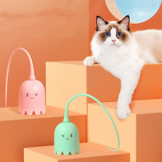 Automatic Cat Toy - Interactive Silicone Tail Teaser 2 in 1 Wand Alternative