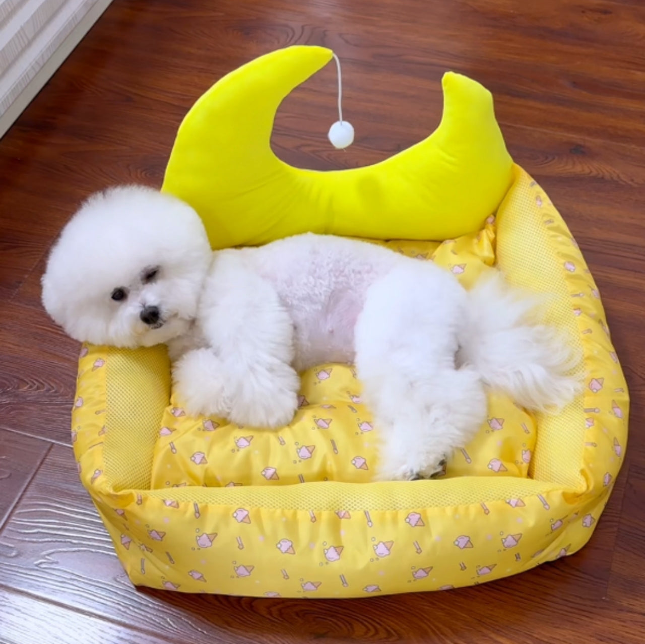 Cool Waterproof Pet Bed - Durable Oxford Cloth Cooling Cat Mattress With Toy Ball