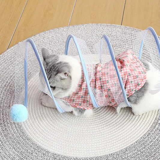Folding Cat Tunnel – Durable Pet Toy Tunnel For Indoor Cat Playground