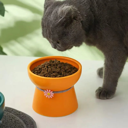 Ceramic Cat Bowl – Non Slip Small Feeding Dish | Durable Scratch Resistant Pet Bowl