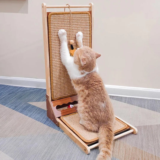 Cat Scratching Post With Adjustable Ramp - Durable Multi-Level Cat Scratcher Tower