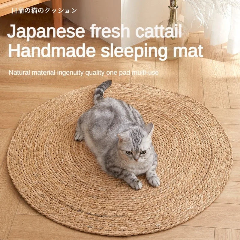 Cat Scratching Mat - Handmade Summer Cooling Cat Sleep Mat with Natural Fibers