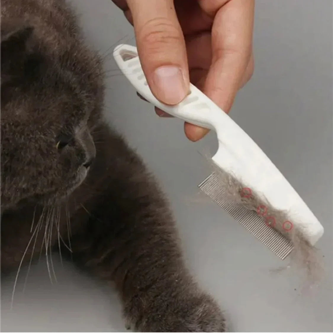 Pet Flea Comb – Stainless Steel Dematting Pet Tool With Ergonomic Rubber Handle