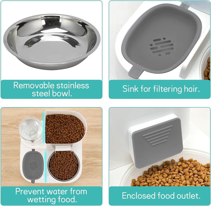 Cat Feeder And Water Dispenser - Automatic Cat Feeder With Adjustable Portion Control