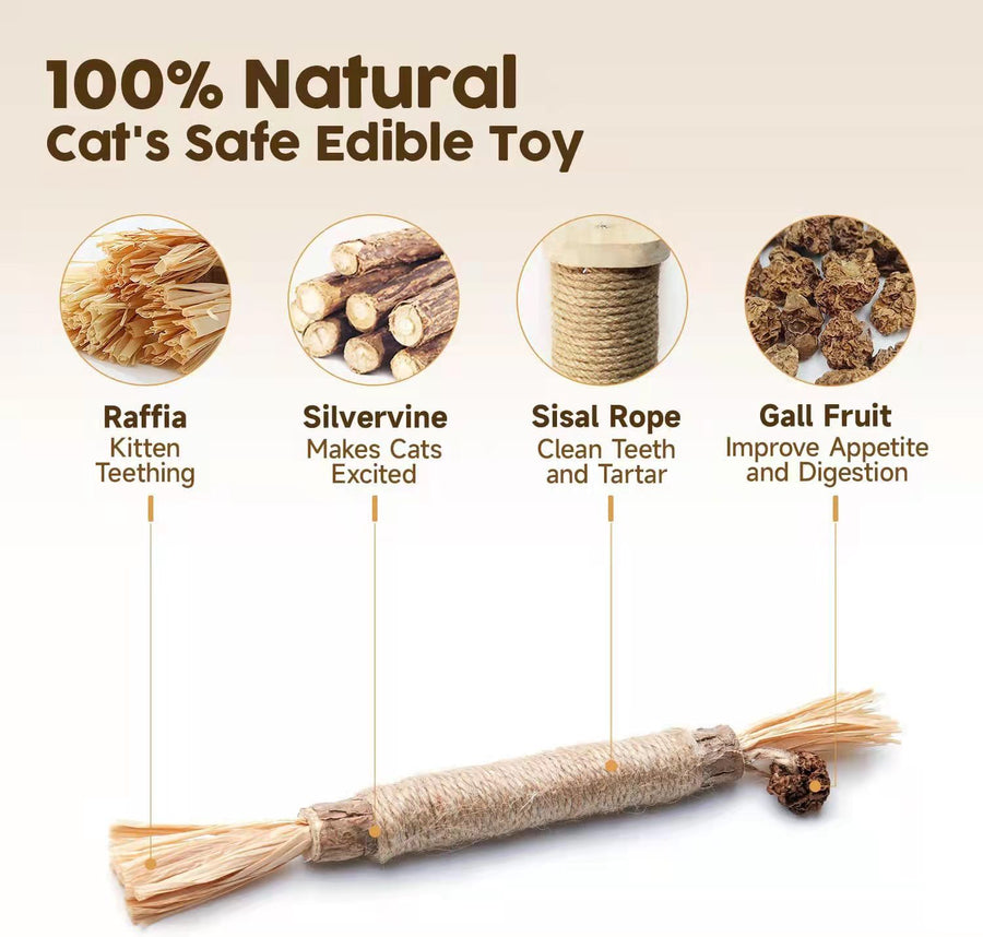 Silvervine Cat Chew Stick – Natural Catnip Alternative & Dental Health Toy