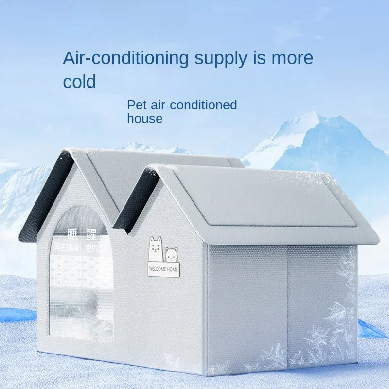 Pet Air Conditioning House – Portable Pet Cooler With Ice Packs & Cotton Bags