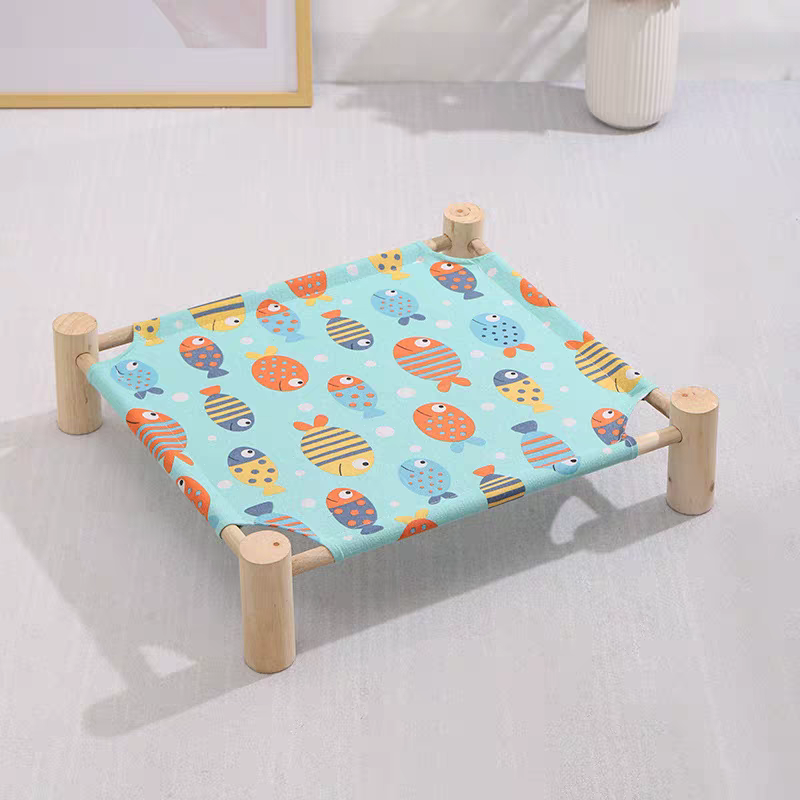 Wooden Dog Bed | Portable Dog Cot Raised Outdoor Camp Bed for Summer Comfort
