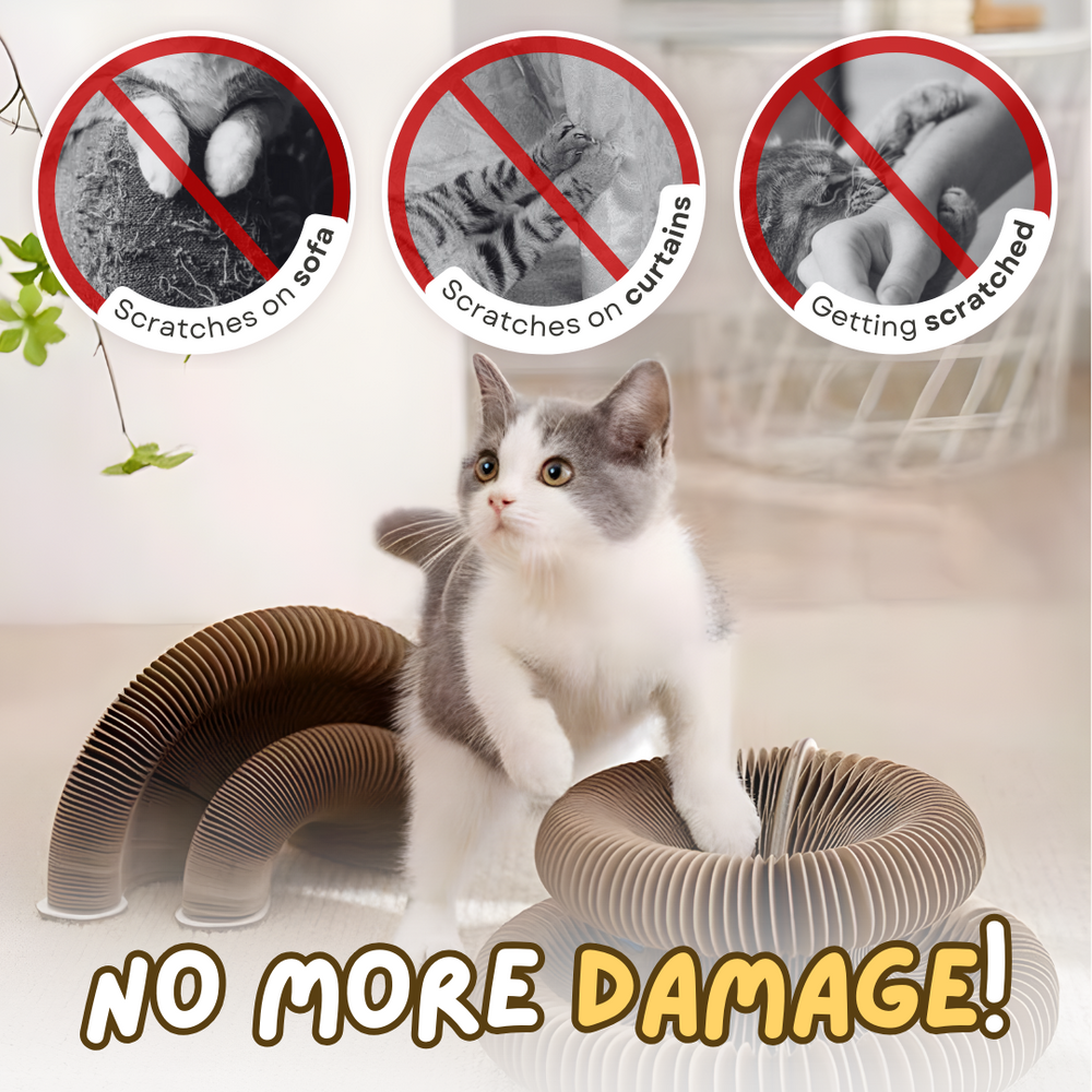 Cat Scratching Board - Durable Corrugated Cat Scratcher Pad With Catnip Toy