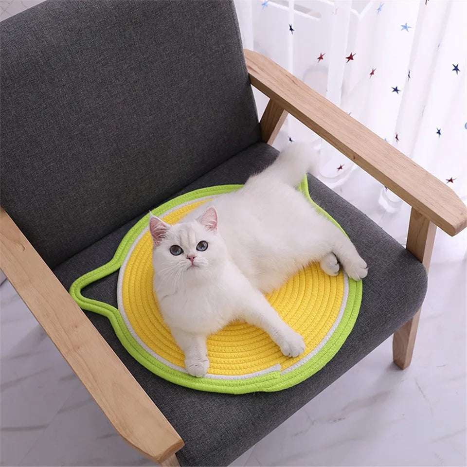 Hemp Rope Cat Scratcher - Handmade Durable Cat Scratching Board for Claw Protection