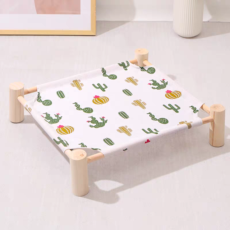 Wooden Dog Bed | Portable Dog Cot Raised Outdoor Camp Bed for Summer Comfort