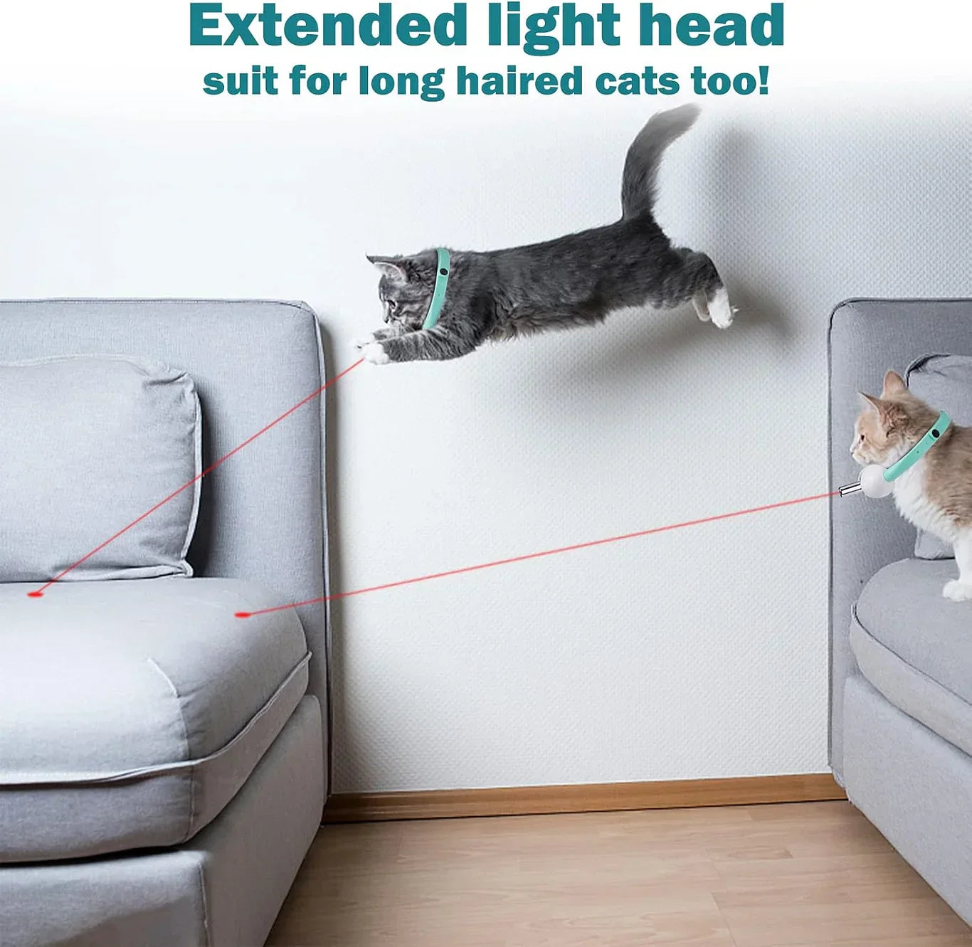 Automatic Cat Toy – USB Rechargeable LED Cat Light Collar with Adjustable Soft Light