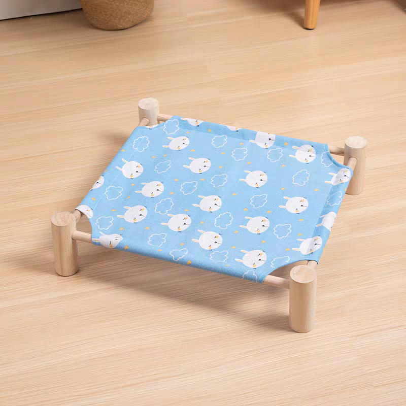 Wooden Dog Bed | Portable Dog Cot Raised Outdoor Camp Bed for Summer Comfort