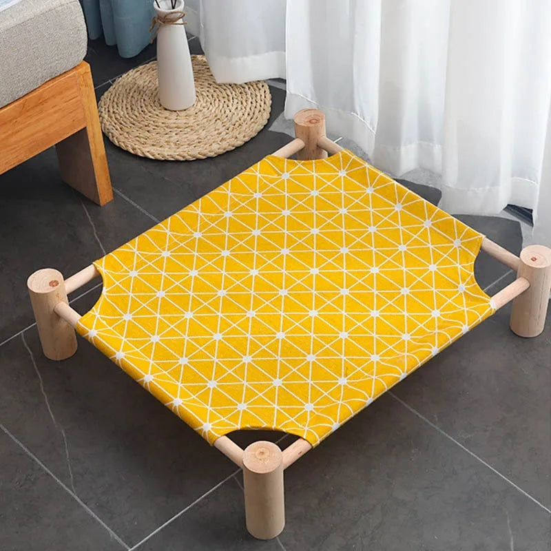 Wooden Dog Bed | Portable Dog Cot Raised Outdoor Camp Bed for Summer Comfort