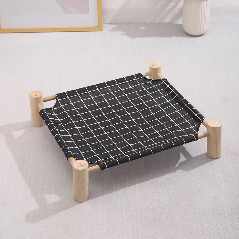 Wooden Dog Bed | Portable Dog Cot Raised Outdoor Camp Bed for Summer Comfort