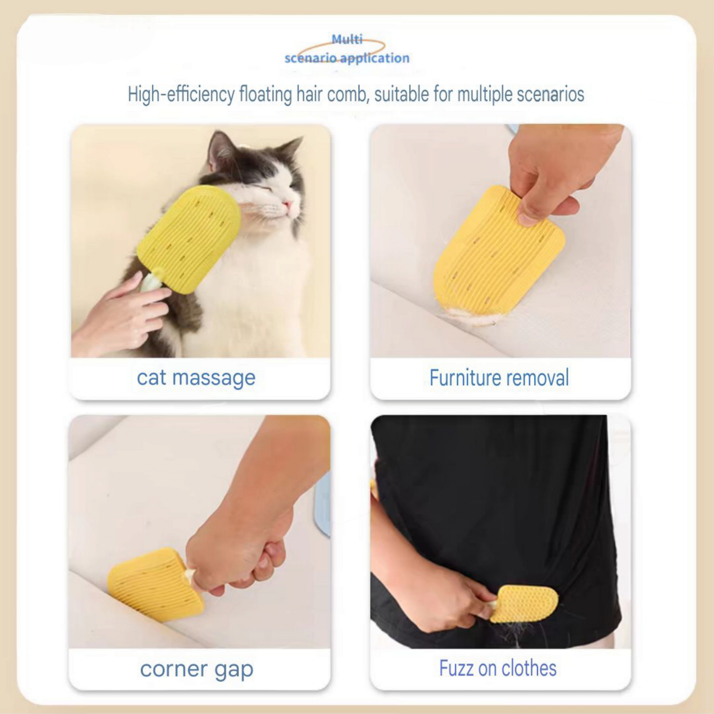 Pet Massage Comb - Multifunctional Ice Cream Grooming Tool for Fur Care & Anxiety Relief