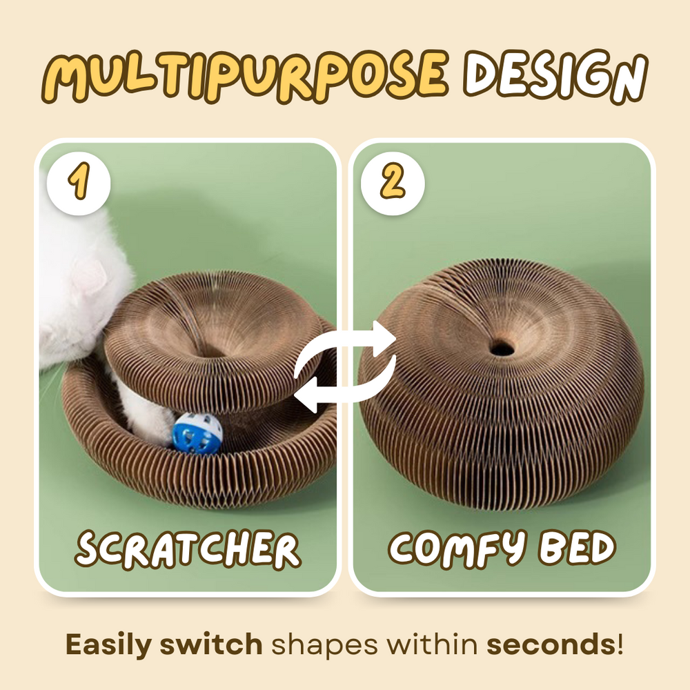 Cat Scratching Board - Durable Corrugated Cat Scratcher Pad With Catnip Toy